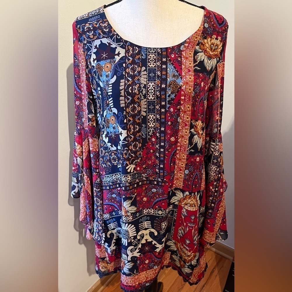 Altar'd State Boho Long Sleeve Mini Dress Size Small